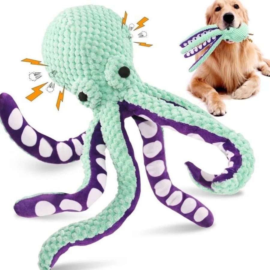 Pet plush octopus toy interactive sound anti - demolition home large and small dog boredom companion dog toy - Kenner House Emporium