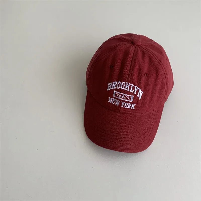 Letter Embroidery Baby Baseball Cap Solid Color Adjustable Toddler Boys Girls Snapback Hat Casual Kids Cotton Duck Tongue Caps - Kenner House Emporium