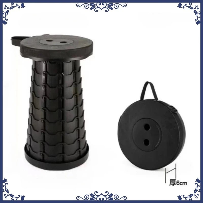 Outdoor telescopic folding stool - portable for queueing during travel, adjustable for home use, retractable seat for camping. - Kenner House Emporium