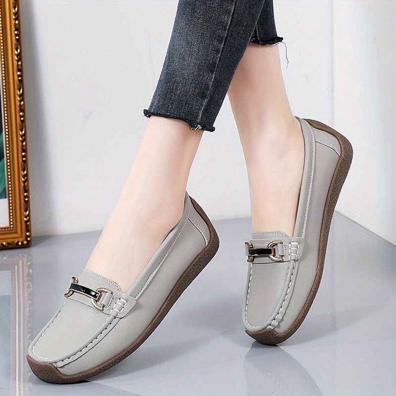 Women'S Slip - On Loafers - Soft, Non - Slip TPR Sole, Lightweight, Durable, Black Faux Cover Flats for Casual Wear, Ladies Shoes - Kenner House Emporium