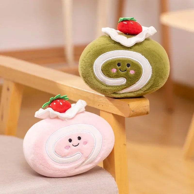Stuffed Cake Plushie Strawberry Swiss Roll Plush Toys Cute Face Cream Snack Party Decor Party Gift Toys For Kids Birthday - Kenner House Emporium