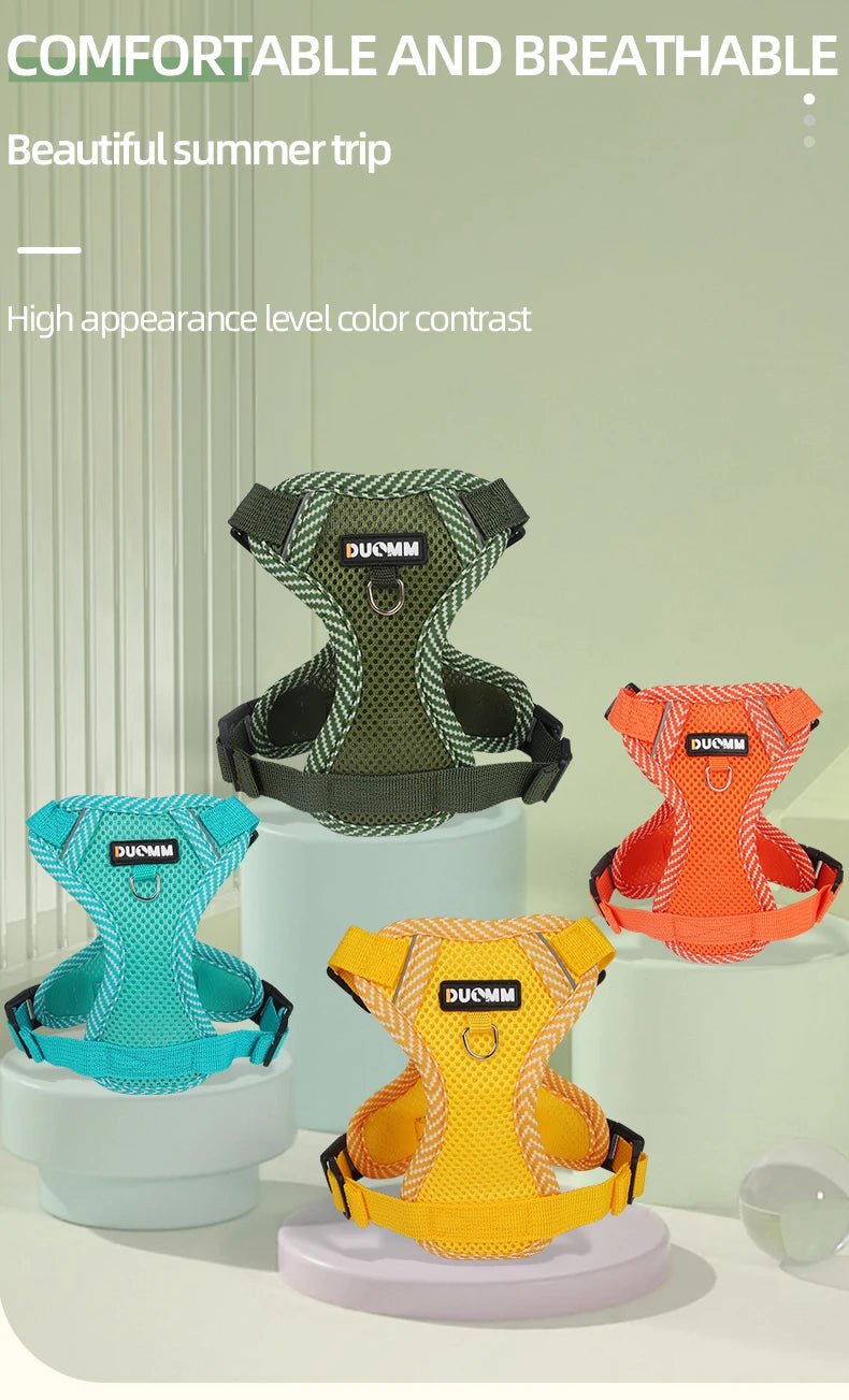 Cat Harness Dog Leash Breathable Mesh Spring Summer Pet Supplies Reflective Outdoor Walk Soft Cat Comfortable Puppy Harness - Kenner House Emporium