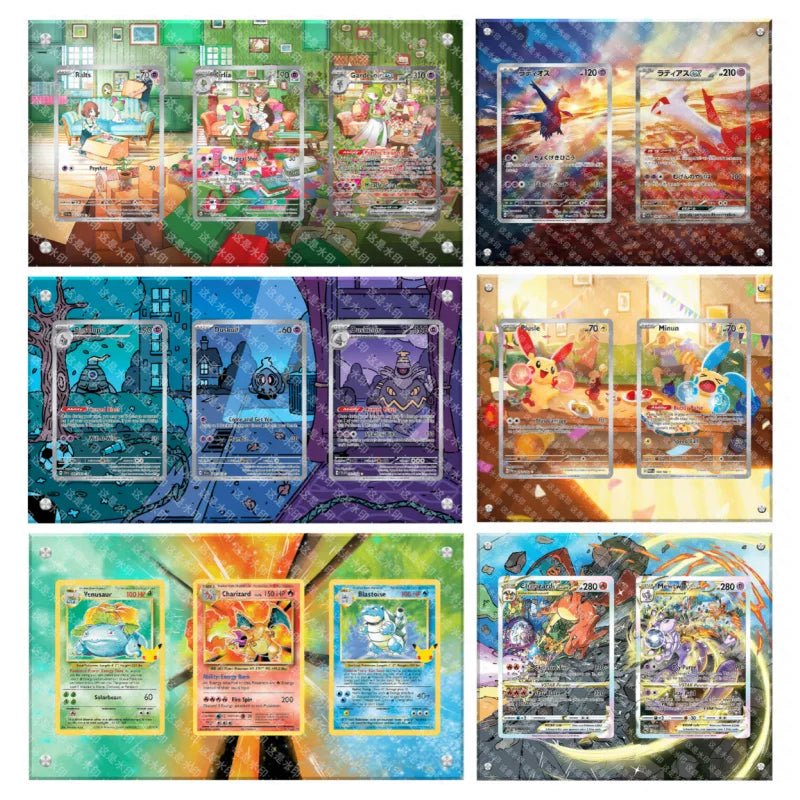 Pokemon Anime Classics Game Collection Display Stand Charizard Mewtwo Latias Self Made Acrylic Extended Painting Stuck Brick - Kenner House Emporium