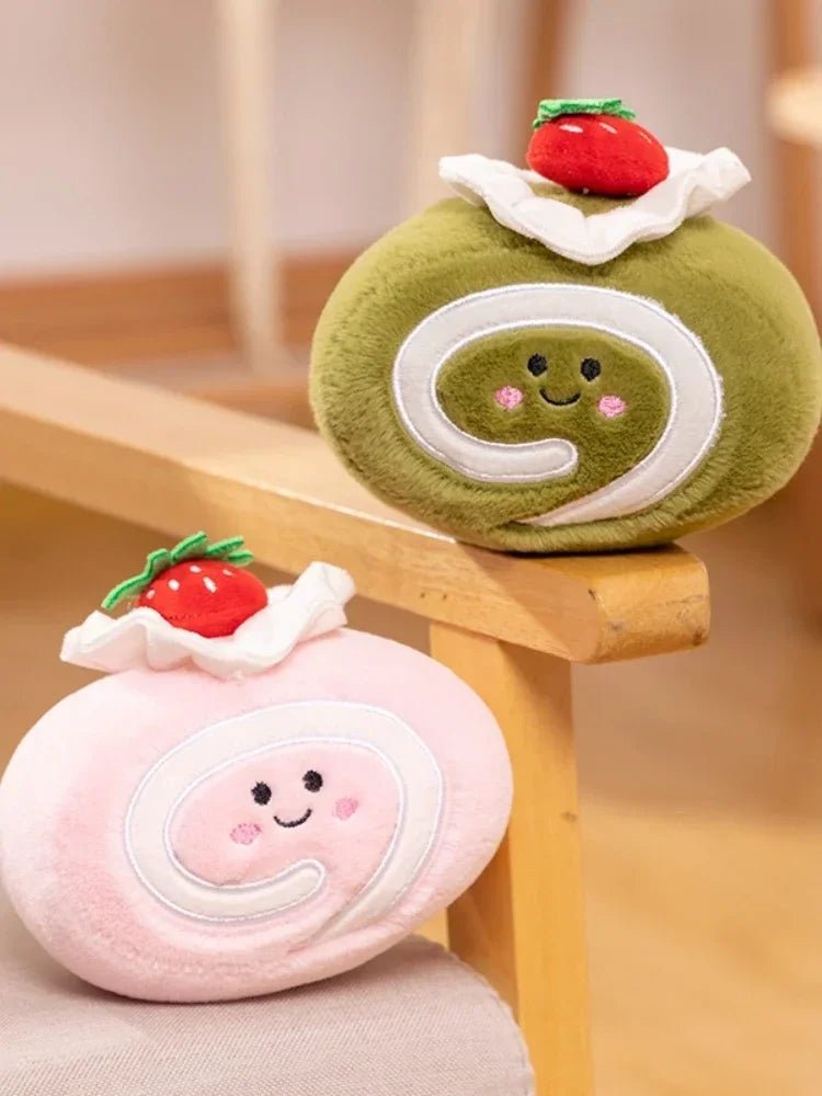 Stuffed Cake Plushie Strawberry Swiss Roll Plush Toys Cute Face Cream Snack Party Decor Party Gift Toys For Kids Birthday - Kenner House Emporium