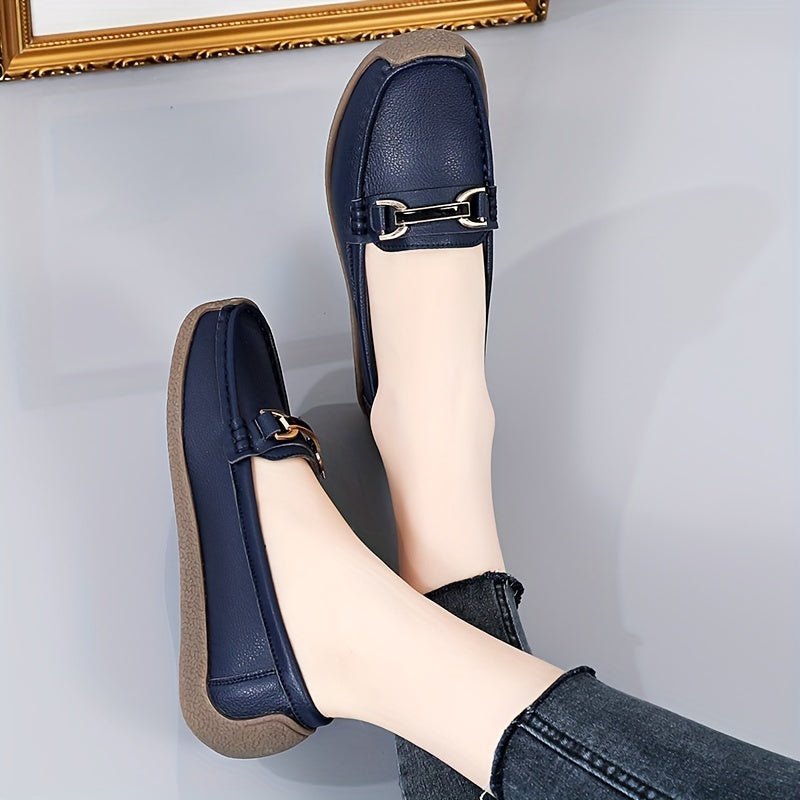 Women'S Slip - On Loafers - Soft, Non - Slip TPR Sole, Lightweight, Durable, Black Faux Cover Flats for Casual Wear, Ladies Shoes - Kenner House Emporium