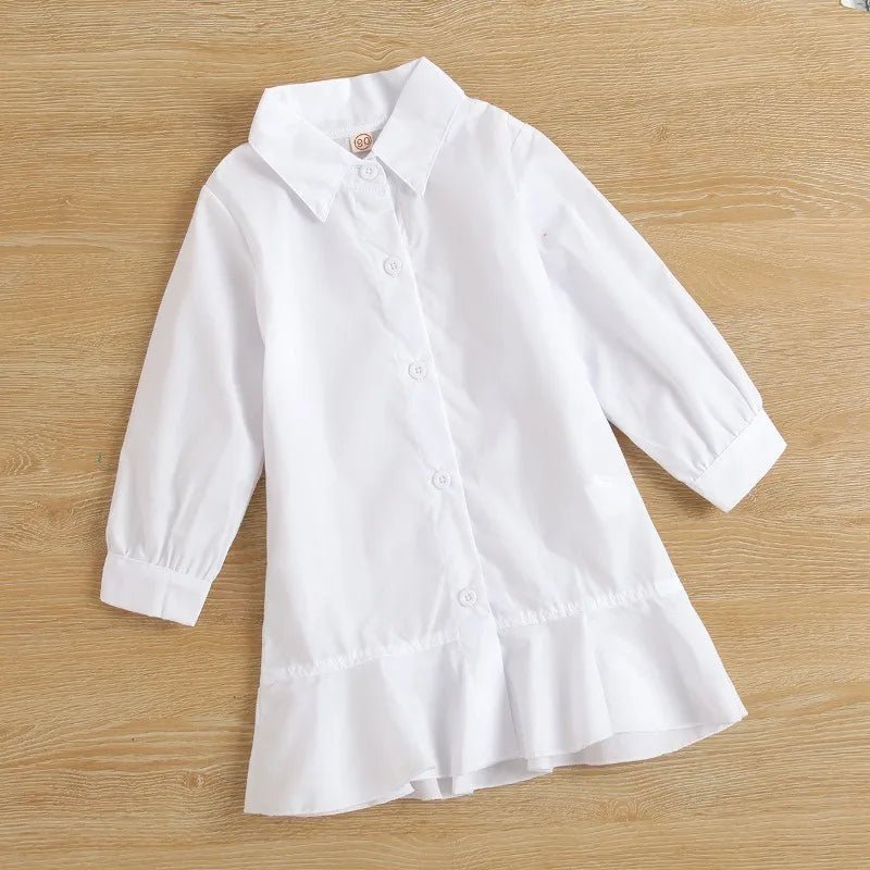 Children's Clothing sets 2 - 6 Years Long Sleeve Shirt Dress + Knitted Vest 2 Pcs Set European and American Fashion Kids Clothing - Kenner House Emporium