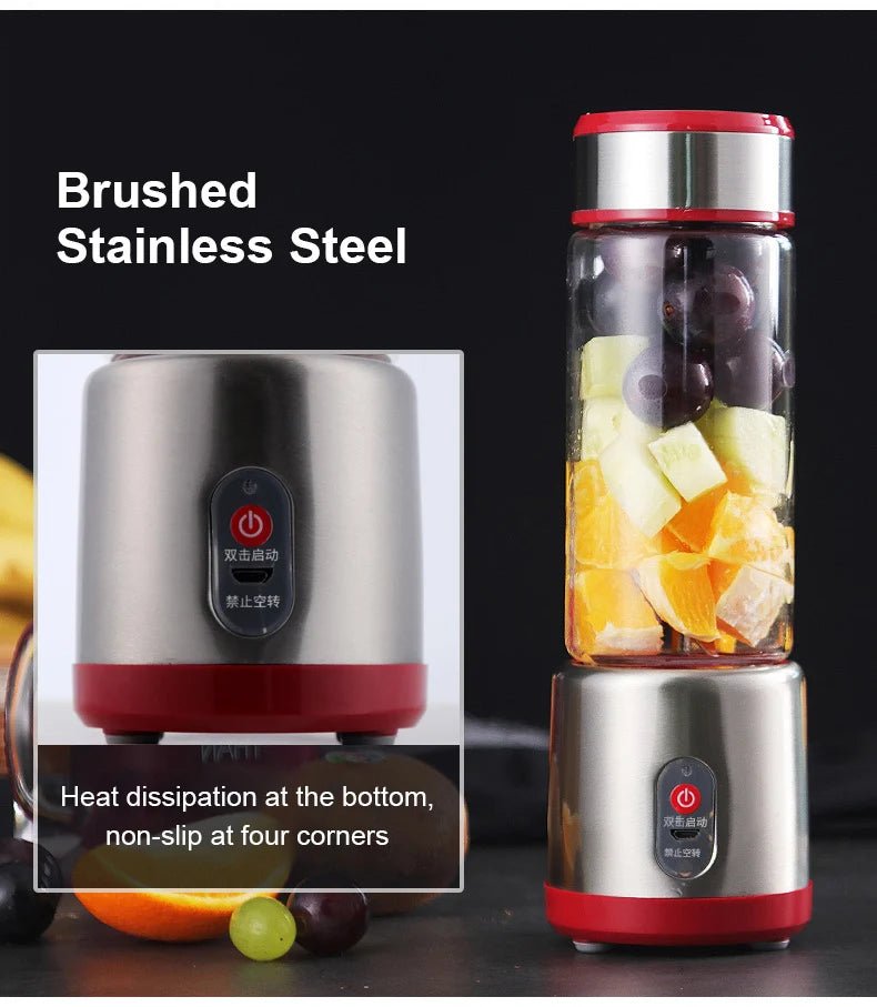 Multifunction Juicers Portable Electric Blender USB Rechargeable Electric Mixer Fruit Orange Milkshake Juice Maker Machine 450M - Kenner House Emporium