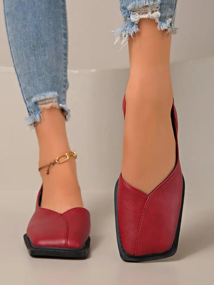 2026 Women Sandals Summer New Rear Hollow Shallow Square Head Low Heel Shoes Fashionab Comfortable Sandals - Kenner House Emporium