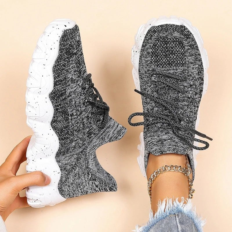 Spring Pink Sneakers Woman Shoes Casual Breathable Mesh Sneakers for Women Platform Slip - on Knitted Socks Sneakers Ladies - Kenner House Emporium