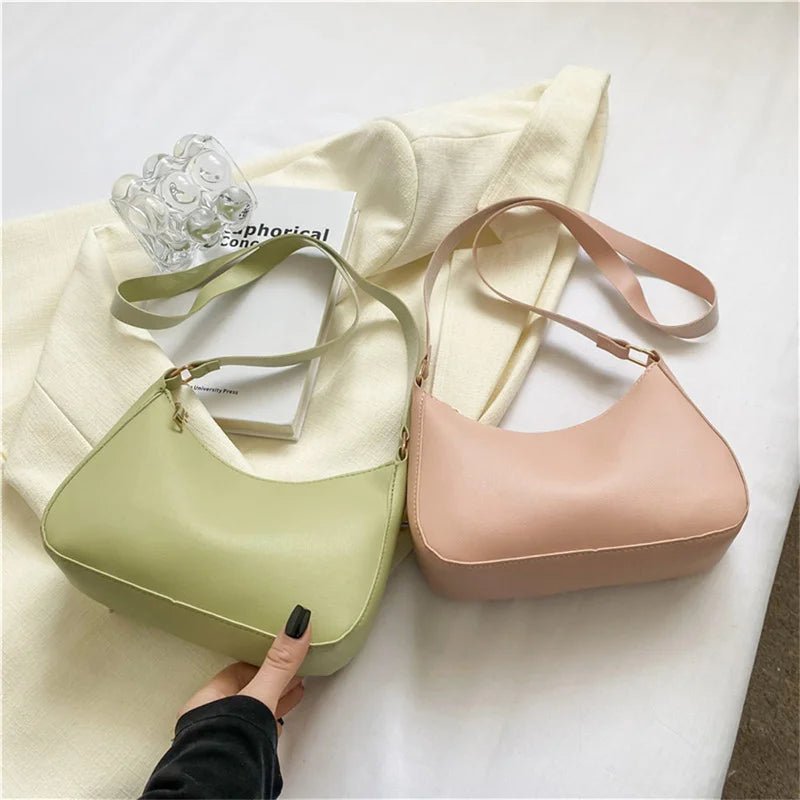 Fashionable and trendy solid - color handbag, simple and new small square bag, stylish and high - quality single - shoulder armpit bag - Kenner House Emporium