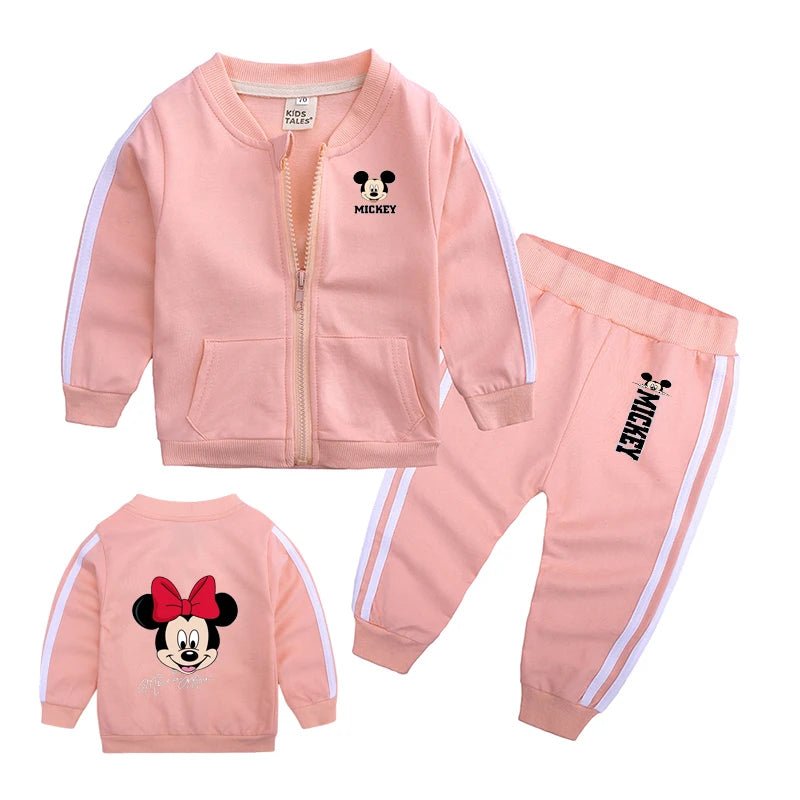 Mickey Baby Girls Boys 2pcs Tracksuit Set Spring Autumn Long Sleeve Zipper Jacket And Pants Outfit for 6 - 18 Months - Kenner House Emporium
