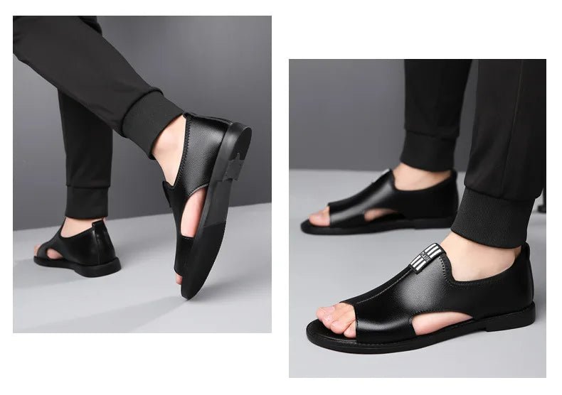 Sandals for Men Brand Casual Shoes Outdoor Fashion Men's Slippers Comfortable Beach Shoes High Quality Leather Men Flat Sandals - Kenner House Emporium