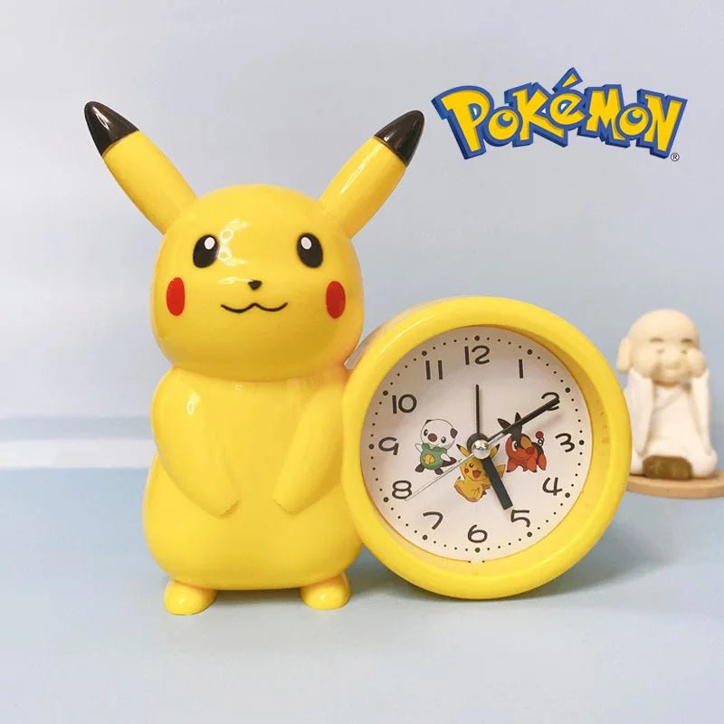 New Genuine Pokemon Anime Pikachu Catoon Kawaii Model Action Decoration Toy Children Alarm Pointer Clock Student Kids Gift - Kenner House Emporium