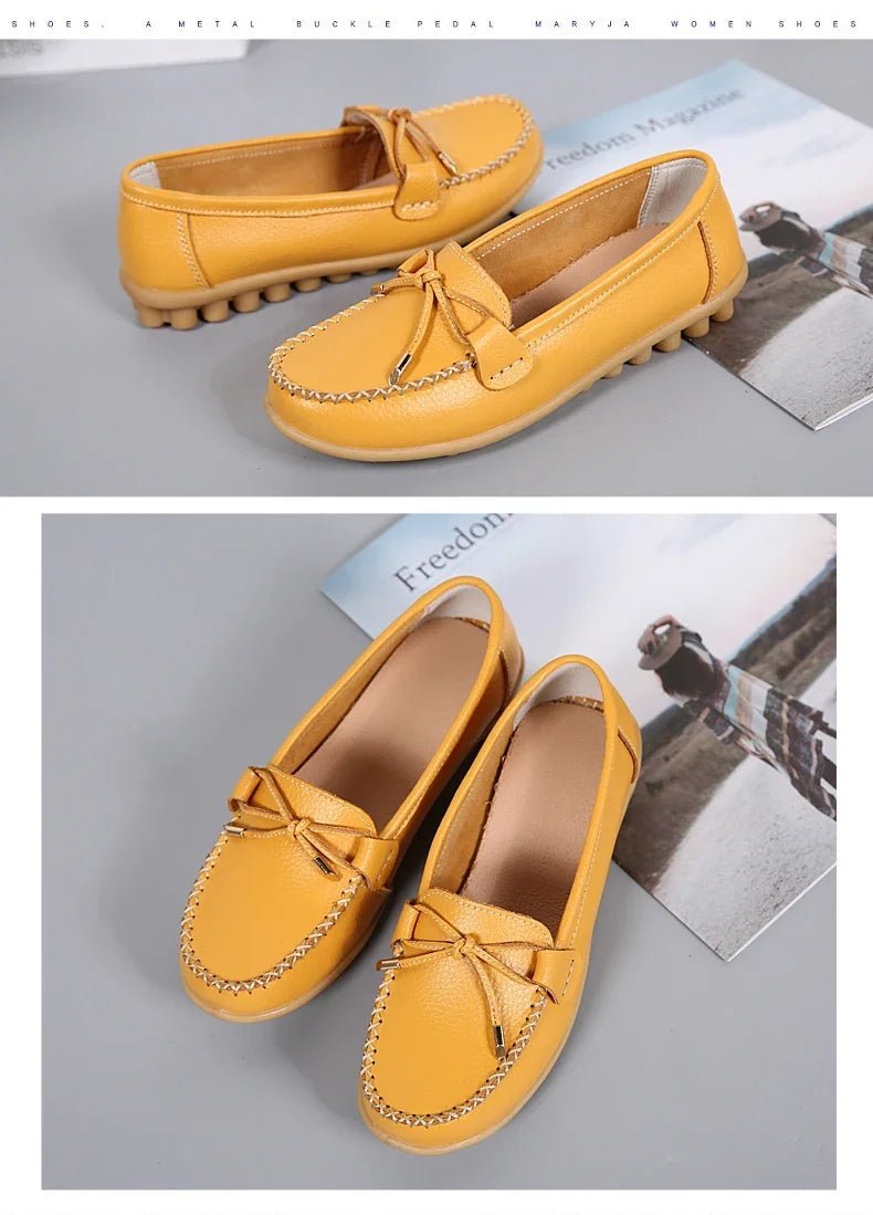 New Woman Flats Shoes Ballet Flat Sneakers Genuine Leather Spring Soft Moccasins Ladies Boat Ballerina Espadrilles Creepers - Kenner House Emporium