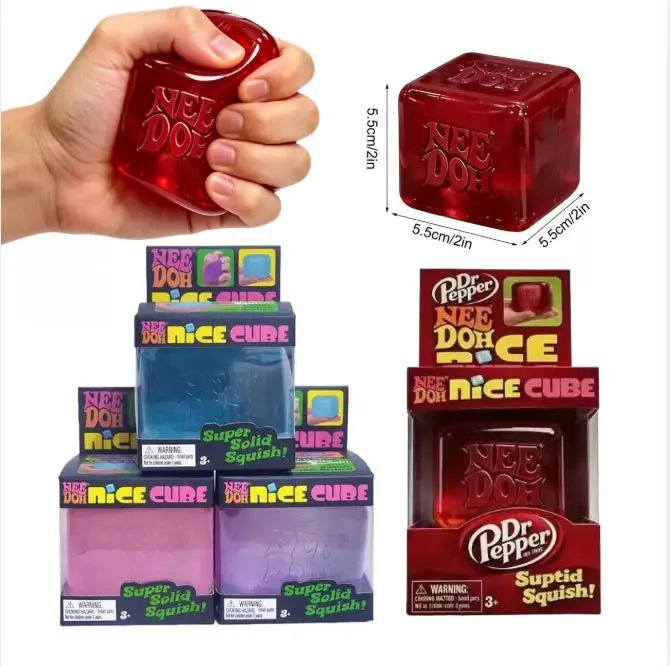 Squishy toys Nee Doh Jellyfish & Cube Squish Toy, Soft Jelly Squeeze Stress Relief Fidget Toy, Sensory NeeDoh for Kids & Adults - Kenner House Emporium