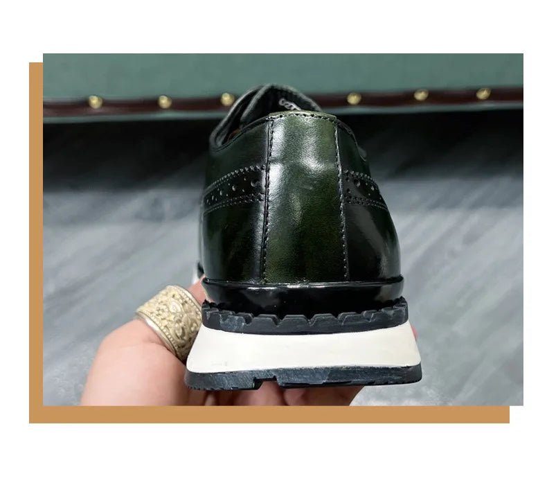 Spring Casual Shoes Men's Genuine Leather Anti - skid Sports Shoes Outdoor Walking Shoes Classic Pointed Breathable Leather Shoes - Kenner House Emporium