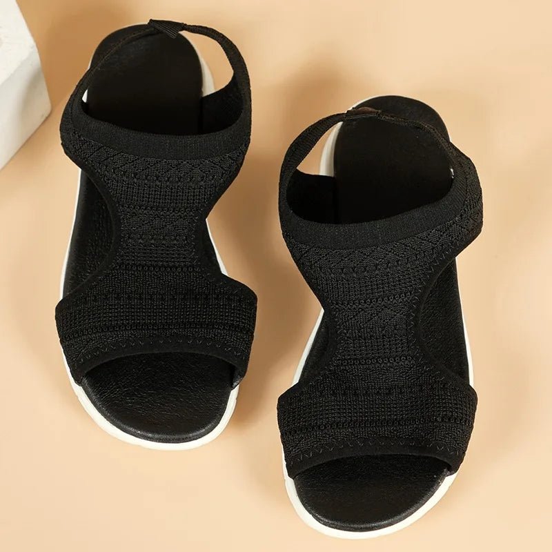 Women's Shoes 2025 Summer Comfortable Casual Sports Sandals Women's Beach Wedge Sandals Women's Mesh Knitted Roman Sandals - Kenner House Emporium