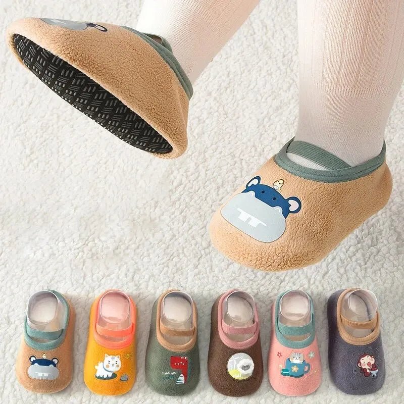 Baby Anti - slip Socks Newborn Warm Crib Floor Shoes with Rubber Sole for Children Boy Toddler Foot Girl Infant Cute Kids Slippers - Kenner House Emporium