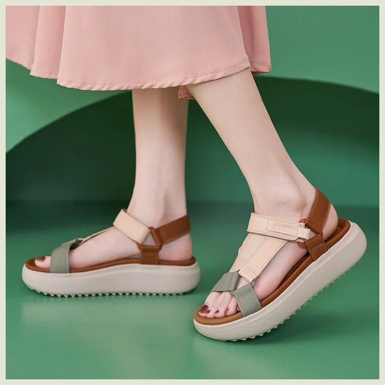 Sandals for Women's 2026 Summer New Lightweight Sandals for Casual Sports Comfort Thick Bottom Large Platform Womens Shoes - Kenner House Emporium