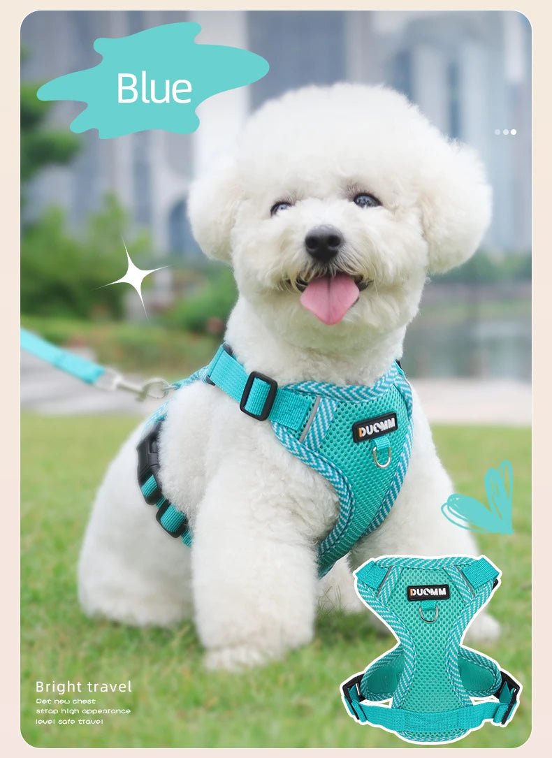 Cat Harness Dog Leash Breathable Mesh Spring Summer Pet Supplies Reflective Outdoor Walk Soft Cat Comfortable Puppy Harness - Kenner House Emporium