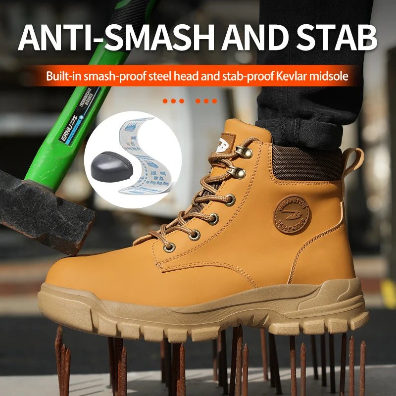 Steel Toe Shoes for Men Women Lightweight Anti - smash Steel Toe Sneakers Indestructible Work Boots Construction Safety Shoes - Kenner House Emporium
