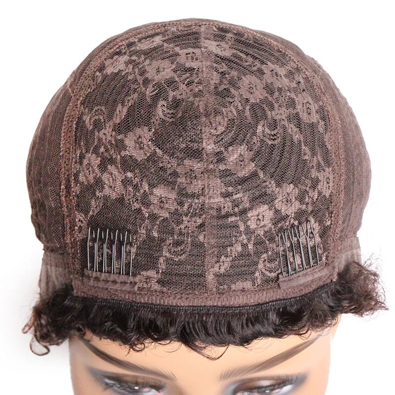 Short Curly Human Hair Wigs For Women Full Machine Made Kinky Curly Wigs Human Hair 150% Density Pixie Cut Wig - Kenner House Emporium