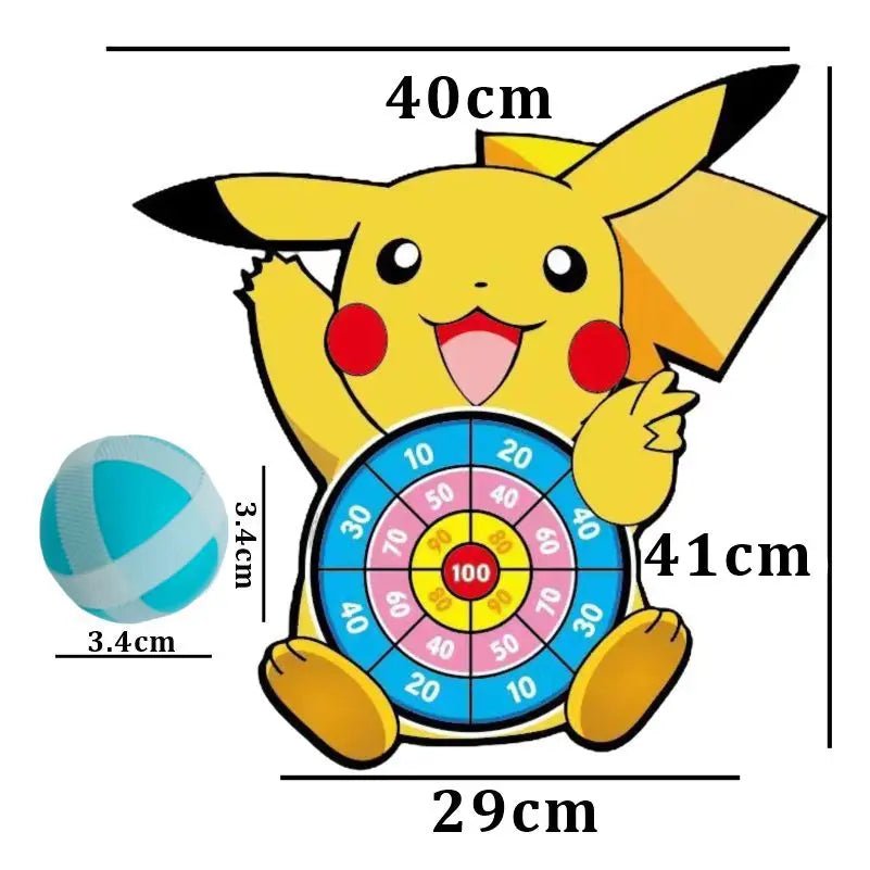 Pokemon Pikachu Squirtle Kids Cartoon Dart Board Sticky Ball Family Sports Game Party Interactive Educational Toy Birthday Gift - Kenner House Emporium