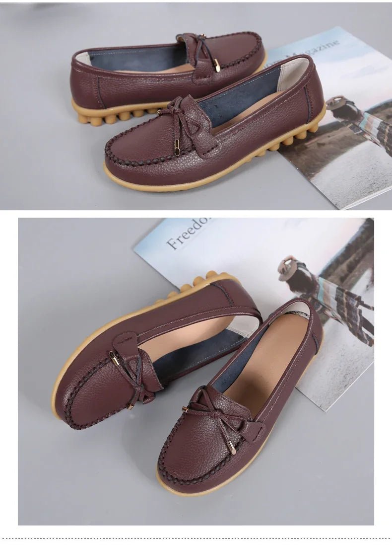 New Woman Flats Shoes Ballet Flat Sneakers Genuine Leather Spring Soft Moccasins Ladies Boat Ballerina Espadrilles Creepers - Kenner House Emporium