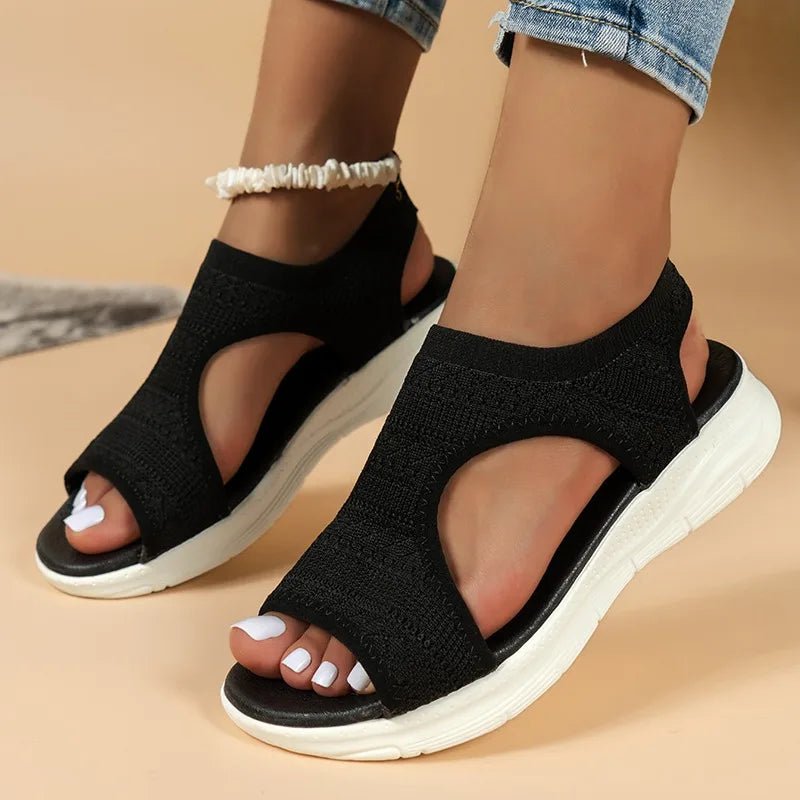 Women's Shoes 2025 Summer Comfortable Casual Sports Sandals Women's Beach Wedge Sandals Women's Mesh Knitted Roman Sandals - Kenner House Emporium