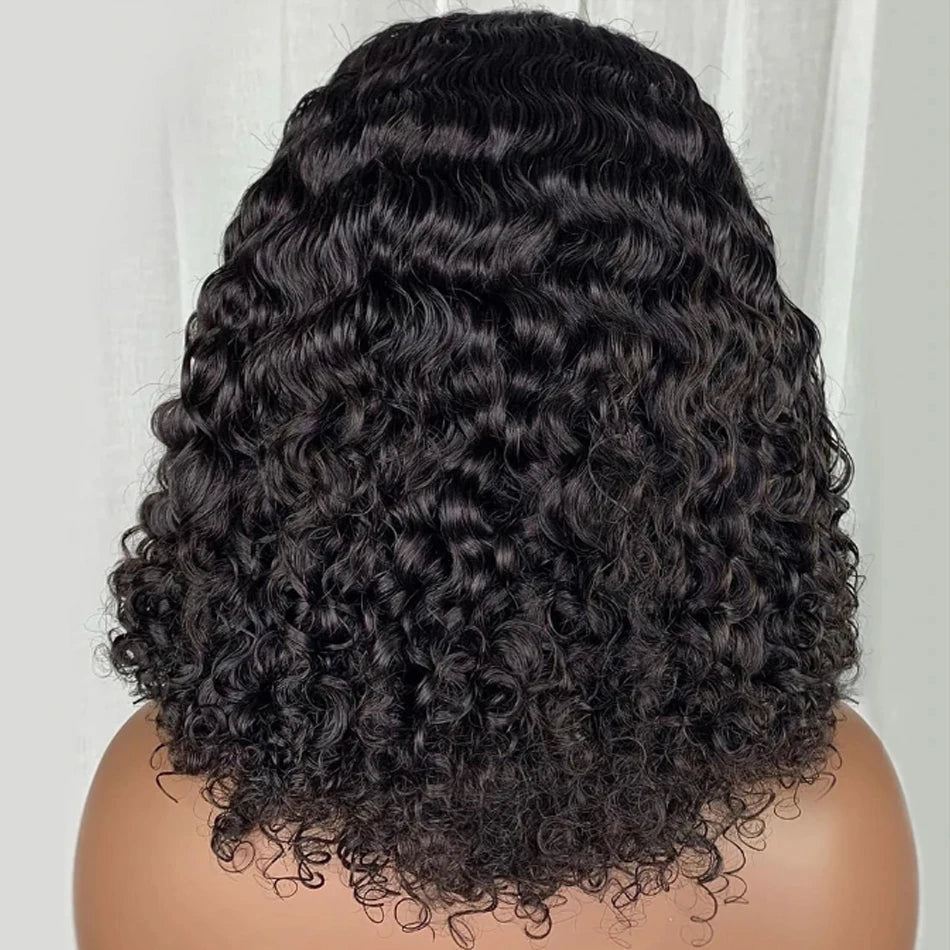 250 Density Wear And Go Water Wave Bob Glueless Wet And Wavy HD Lace Frontal Pre Cut Human Wigs Brazilian Virgin Cheveux Humain - Kenner House Emporium