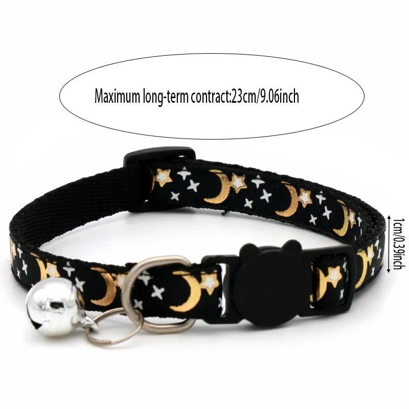 Pet Collar With Bell Cartoon Footprint Colorful Dog Puppy Kitten Collar Adjustable Safety Bell Ring Necklace Pet Accessories - Kenner House Emporium