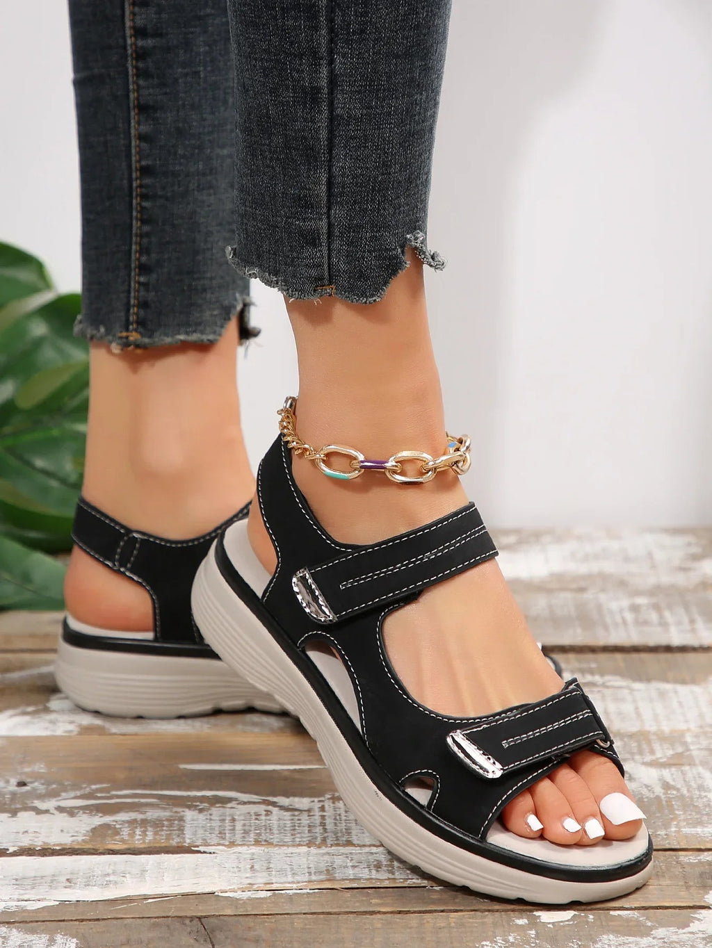2025 New Summer Sandals Comfortable Sandals Women Walking Open Toe Wedges Women's Shoes Fashion Beach Slippers Platform Sandals - Kenner House Emporium