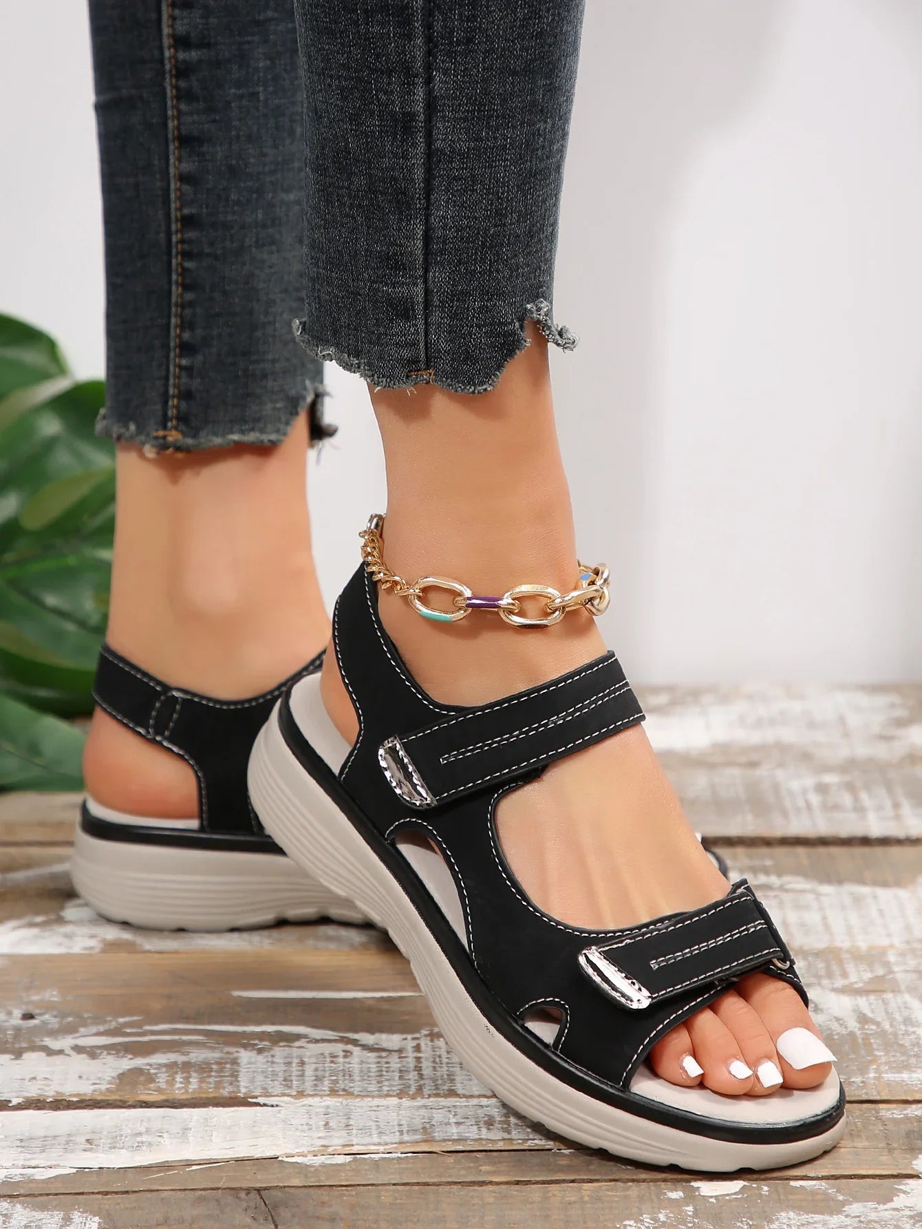 2025 New Summer Sandals Comfortable Sandals Women Walking Open Toe Wedges Women's Shoes Fashion Beach Slippers Platform Sandals - Kenner House Emporium