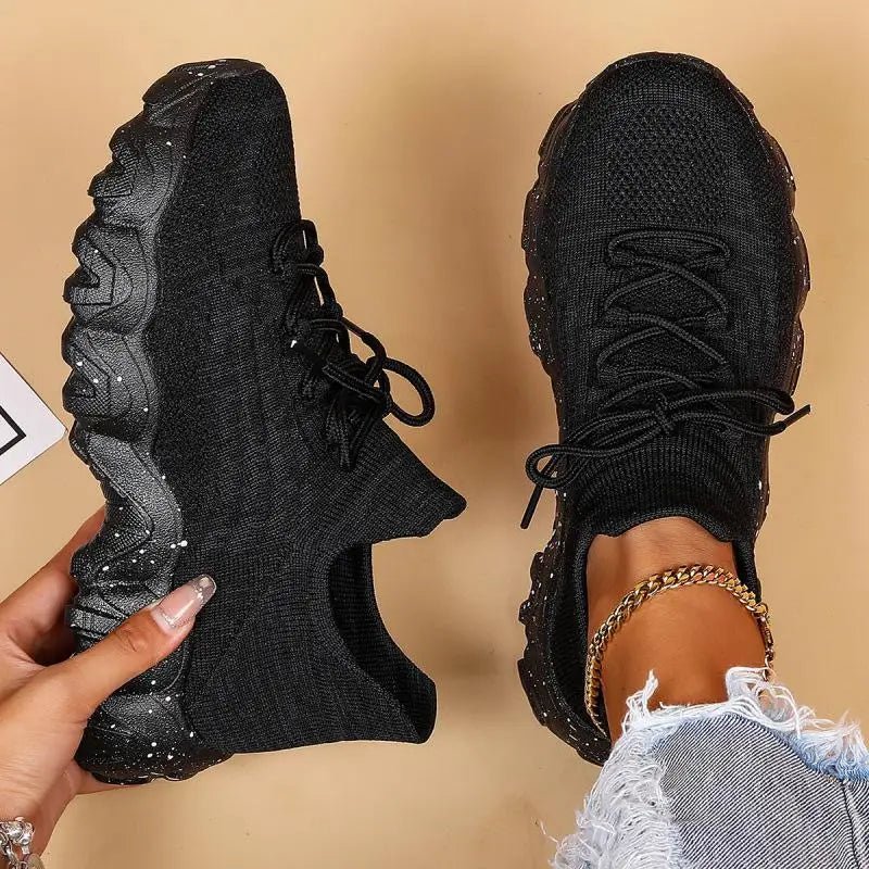 Spring Pink Sneakers Woman Shoes Casual Breathable Mesh Sneakers for Women Platform Slip - on Knitted Socks Sneakers Ladies - Kenner House Emporium