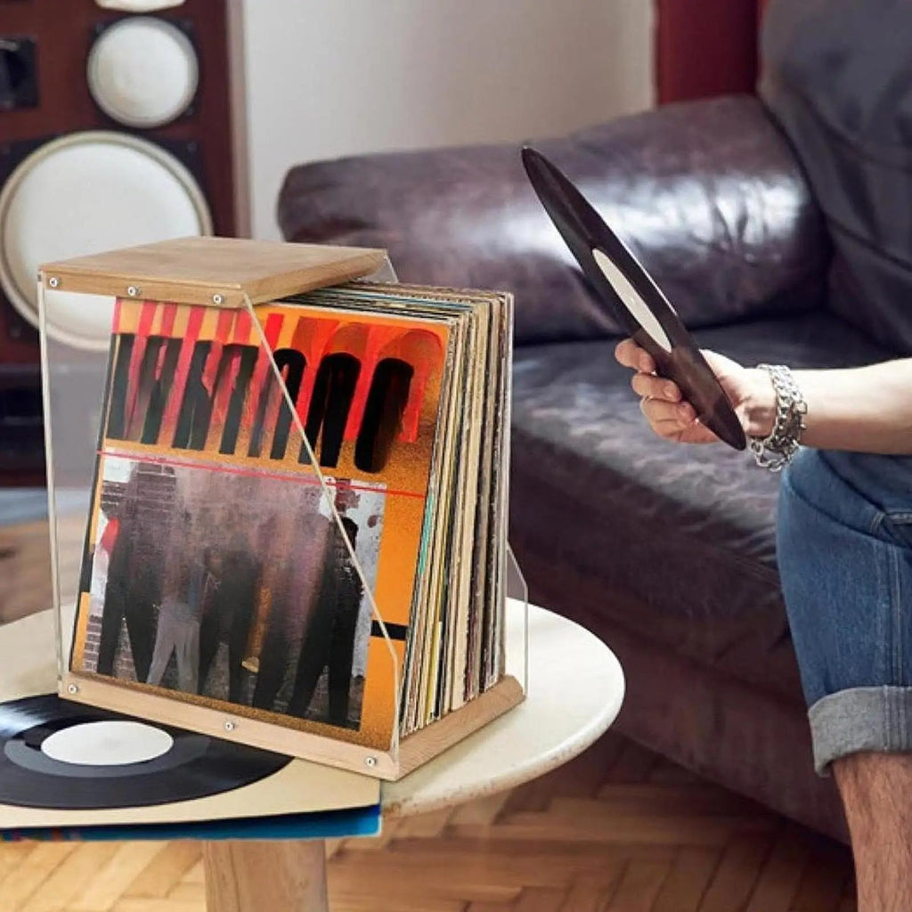 Vinyl Record Storage Storage Box Shelf Multifunctional Record Holder LP Record Crate for Magzines Bedroom Home Living Room files - Kenner House Emporium
