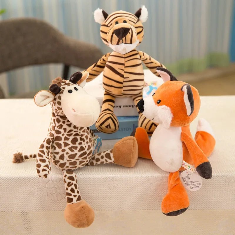 Jungle Animal Stuffed Toys Forest Animals Soft Plush Dog Zebra Elephant Lion Fox Giraffe Kid Playmate Doll Christmas Gifts - Kenner House Emporium