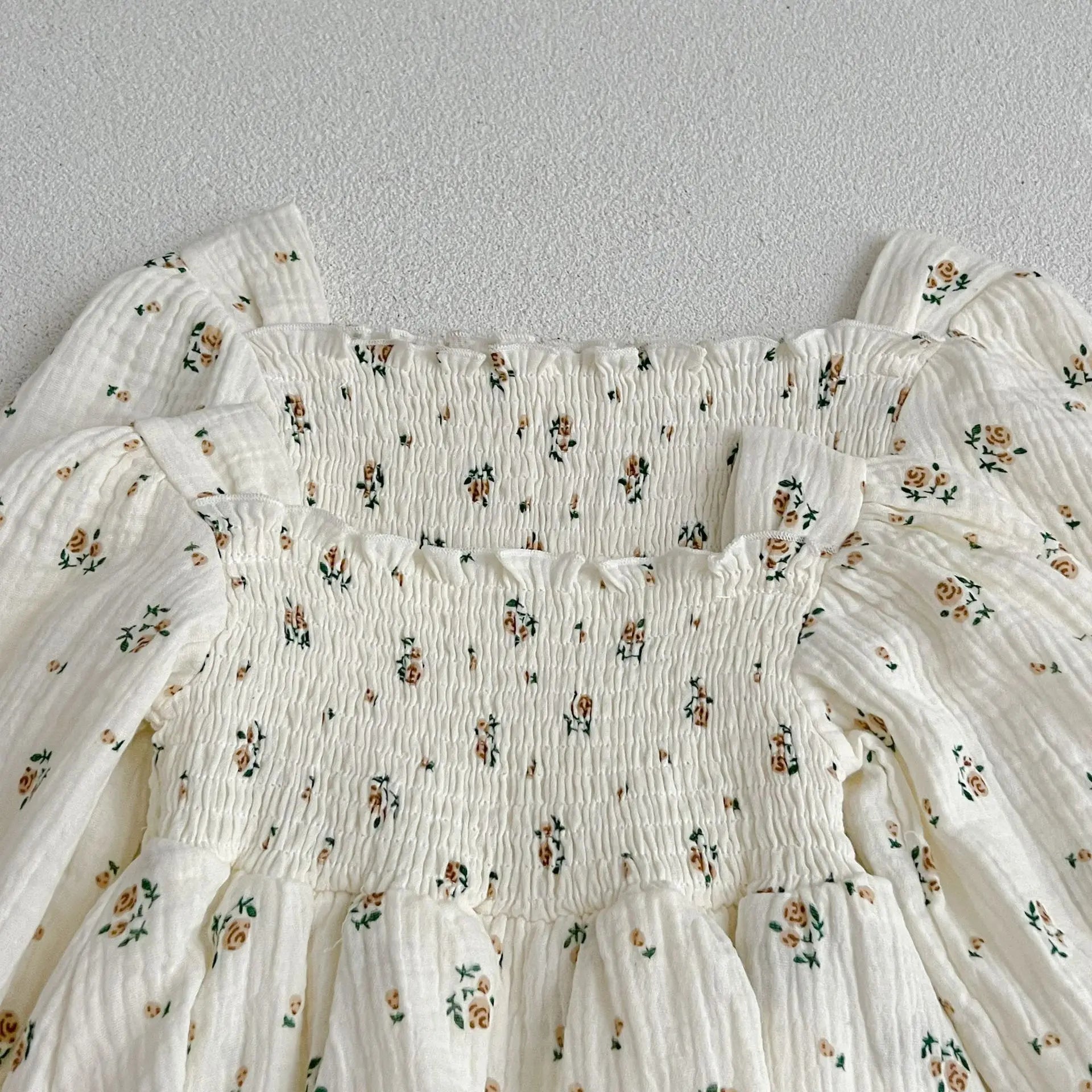 Spring Autumn Infant Kids Baby Girls Long Sleeve Rose Print Sisters Dress Newborn Kids Baby Girls Children Clothes Rompers - Kenner House Emporium