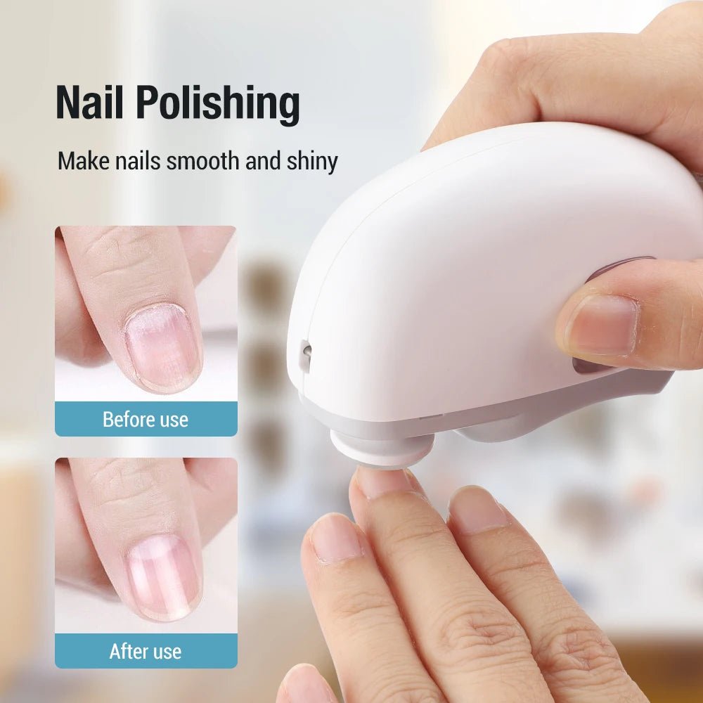 2 In 1 Electric Nail Clippers Manicure Anti - Splash Nail Trimmer For Baby Finger Toe Scissors Pedicure Thick Nails Cutter Tools - Kenner House Emporium