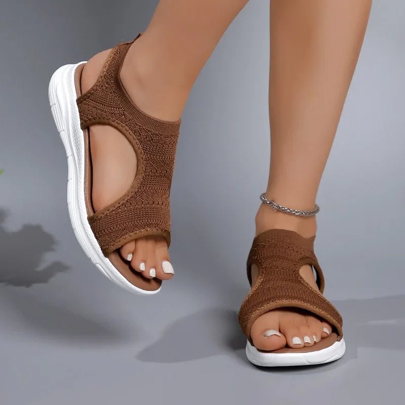 Women's Shoes 2025 Summer Comfortable Casual Sports Sandals Women's Beach Wedge Sandals Women's Mesh Knitted Roman Sandals - Kenner House Emporium