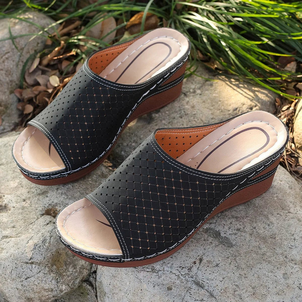 Sandals For Women 2025 Summer Dressy Women Shoes Thick Soled Wedge Sandals Fashionable One Foot Bohemian Beach Sandales Femmes - Kenner House Emporium