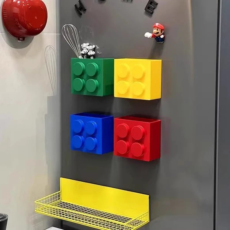 Magnetic Storage Box Building Blocks Storage Rack Kitchen No - Drill Refrigerator Magnet Storage Box Wall - mounted Container - Kenner House Emporium