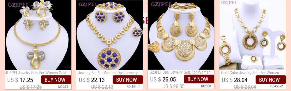Luxury Dubai Nigeria Gold Color Women Jewelry Set Classic Design 18K Gold Plated Cuban Chain Earring Necklace Ring Bracelet Part - Kenner House Emporium