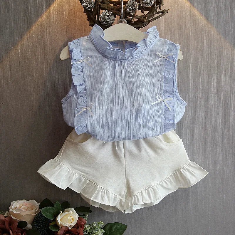 Toddler Girl Summer Clothing Set Baby Girls Printed T-shirt + Short Pants Outfit Infant Kids' Fashion Clothes 0 - 5 Years - Kenner House Emporium