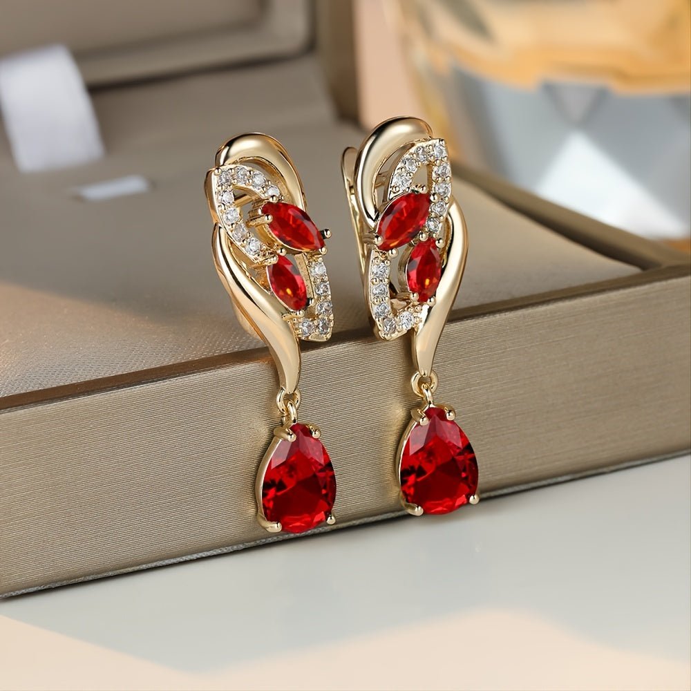 Romantic Flower Dangle Earrings Women Birthstone Party Earrings Jewelry Gifts - Kenner House Emporium