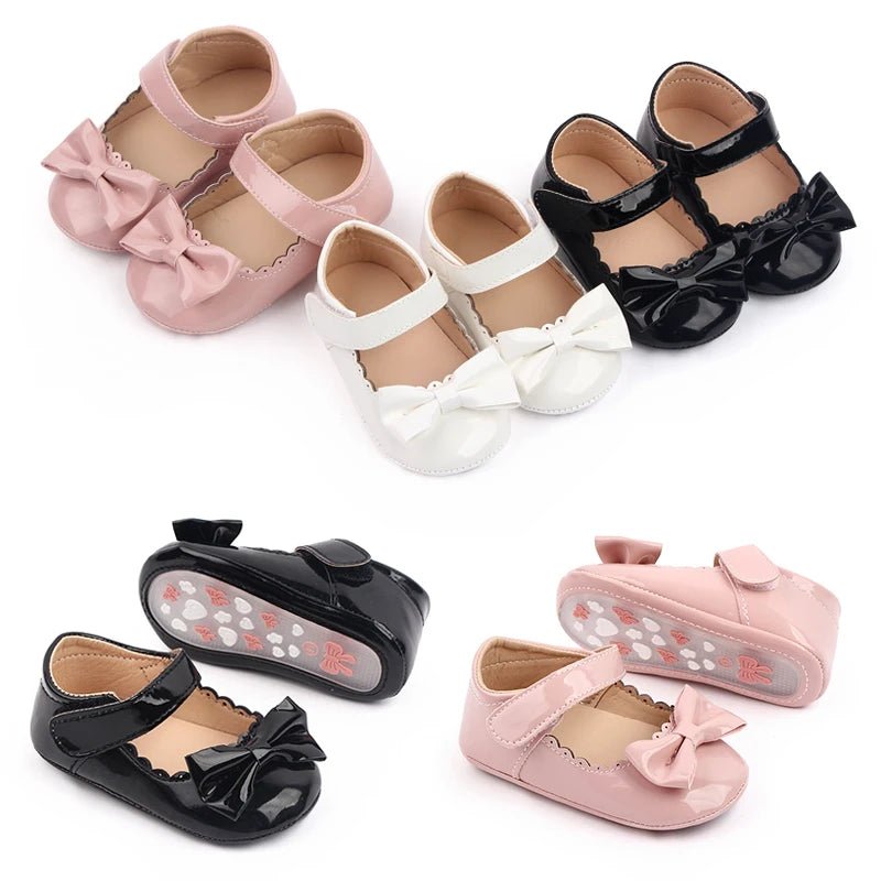 Baby Girl Shoes Cute Bowknot Design Soft PU and Anti - slip TPR Sole Baby Girl Mary Jane Shoes for Spring and Autumn - Kenner House Emporium