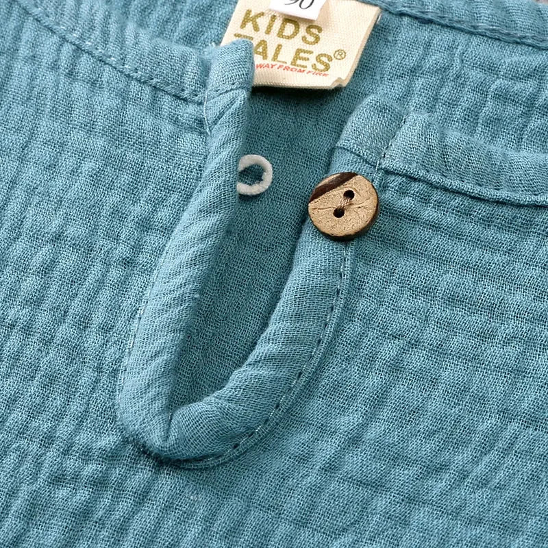 Cotton Linen Kids Clothes Girls Outfit Summer Boy Clothing Sets Solid Color Short Sleeve Tops Shorts Children Clothing 2 - 7 Years - Kenner House Emporium