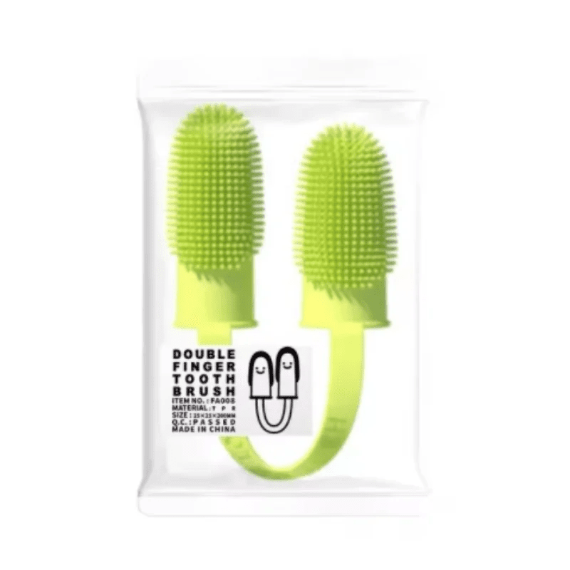 Pet Two - finger Toothbrush Dog Cat Pet Supplies Teeth Cleaning Finger Set Oral Cleaning Tools Pet Two - finger Toothbrush Dog Cat - Kenner House Emporium