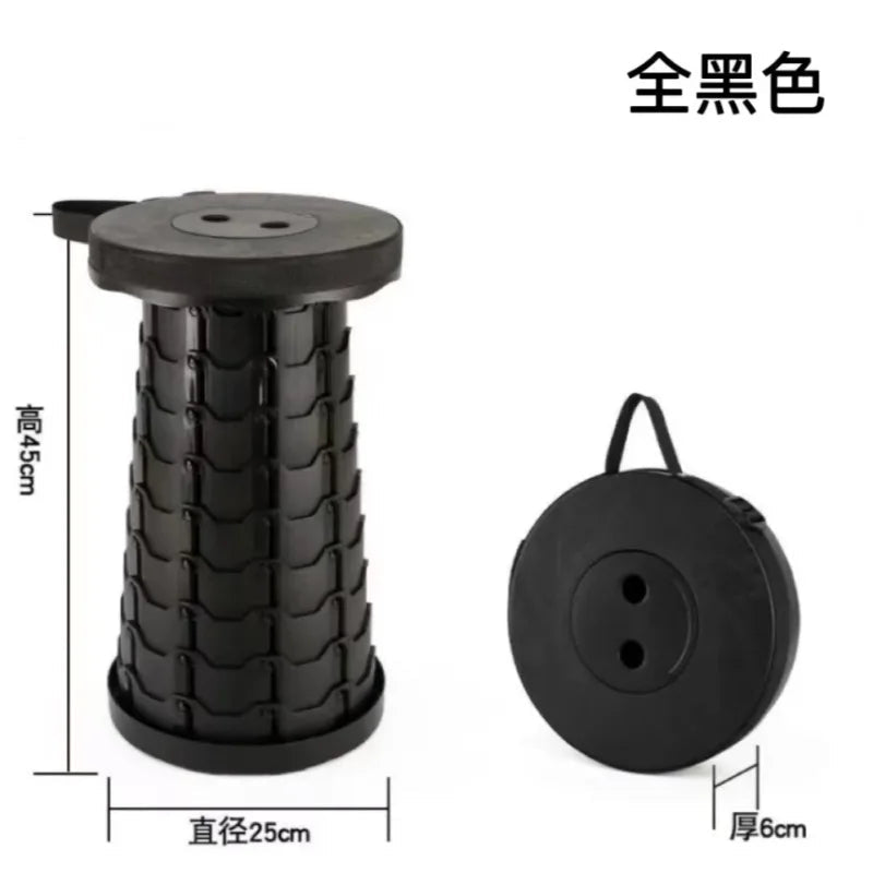 Outdoor telescopic folding stool - portable for queueing during travel, adjustable for home use, retractable seat for camping. - Kenner House Emporium