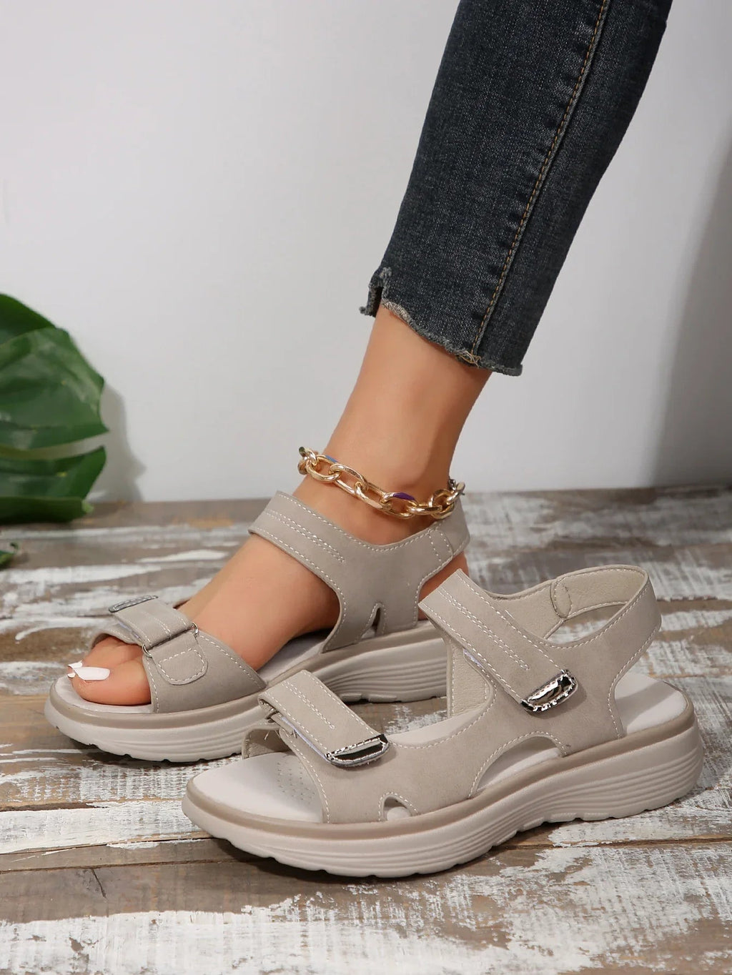 2025 New Summer Sandals Comfortable Sandals Women Walking Open Toe Wedges Women's Shoes Fashion Beach Slippers Platform Sandals - Kenner House Emporium