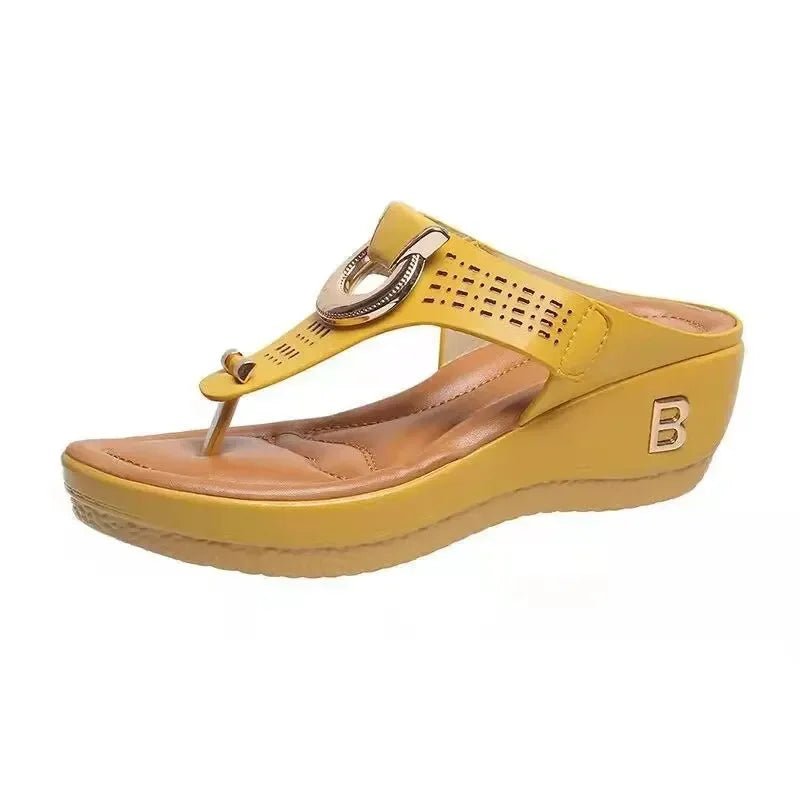Summer Sandals Women 2025 Big Size Platform Wedges Sandals Slippers Non - Slip Open Toe Flip Flops Ladies Comfortable Beach Shoes - Kenner House Emporium